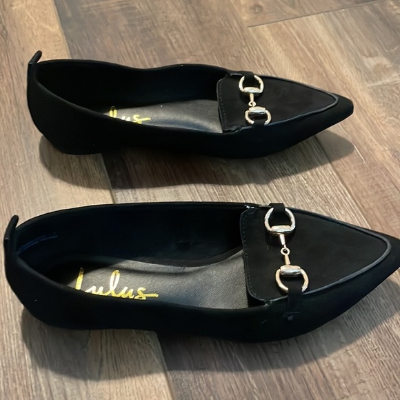 LULUS Charlotte black sauce loafers. Size 7 - Picture 4 of 7